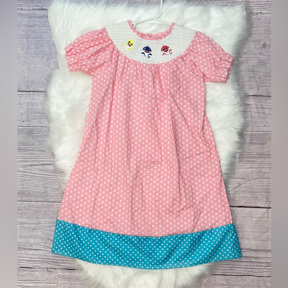 Smocked Baby Shark Dress 4T
